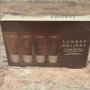 New Sunday Holiday Mini Neutrals Lip Butter Balm Set - Brown/Tan